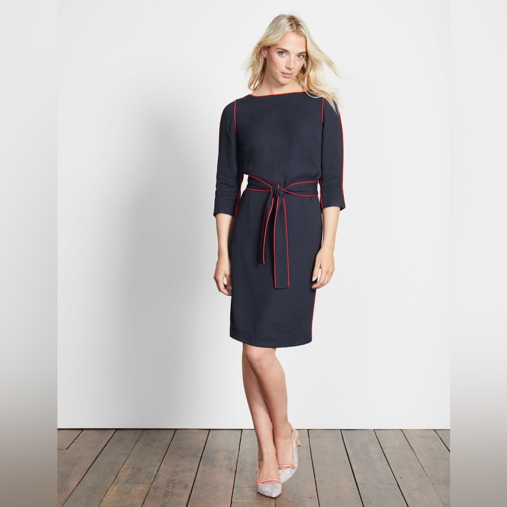 Boden Kelly Belted Waist Tie Half Sleeve Mini Dress